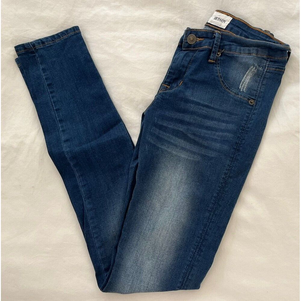 EUC! Hudson Girls Blue Denim Skinny Jeans Jeggings Spandex Sz 16
